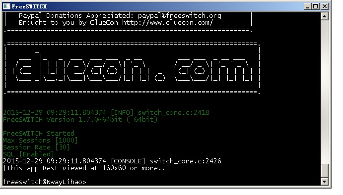 windows下启动FreeSWITCH